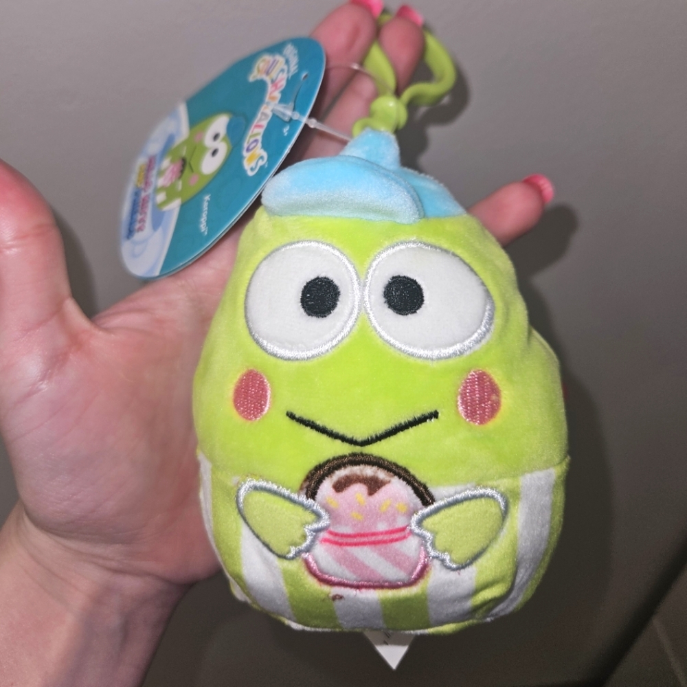 NWT Hello Kitty & Friends Squishmallow Clip Keroppi the Frog 3.5" Sanrio